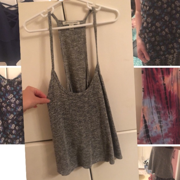 Super stretchy & comfy grey knit crop tank! - Picture 1 of 3